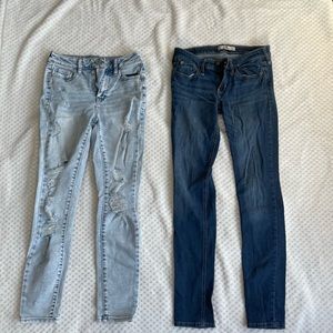 Bundle 2 pairs jeans girls juniors size 3 , 26 inch Hollister ans So brand